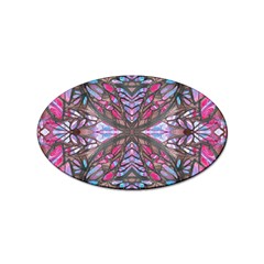 Charcoal Pink Repeats Iv Sticker (oval) by kaleidomarblingart