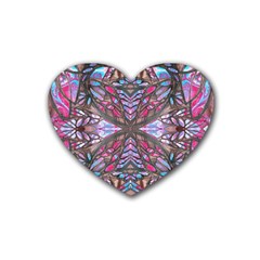 Charcoal Pink Repeats Iv Rubber Coaster (heart) by kaleidomarblingart