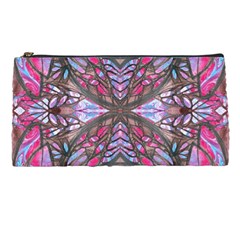 Charcoal Pink Repeats Iv Pencil Case by kaleidomarblingart