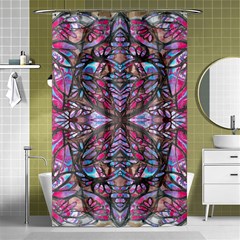 Charcoal Pink Repeats Iv Shower Curtain 48  X 72  (small)  by kaleidomarblingart