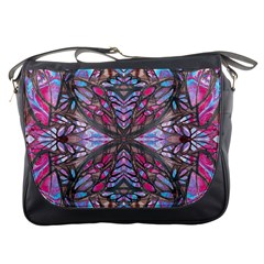 Charcoal Pink Repeats Iv Messenger Bag by kaleidomarblingart