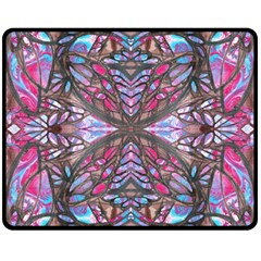 Charcoal Pink Repeats Iv Fleece Blanket (medium) by kaleidomarblingart