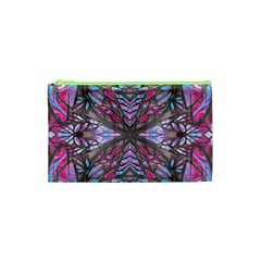 Charcoal Pink Repeats Iv Cosmetic Bag (xs) by kaleidomarblingart