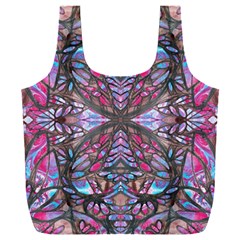 Charcoal Pink Repeats Iv Full Print Recycle Bag (xxxl) by kaleidomarblingart