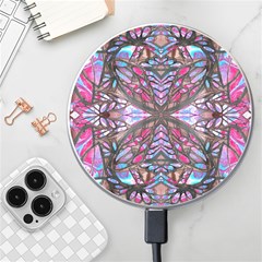 Charcoal Pink Repeats Iv Wireless Charger by kaleidomarblingart