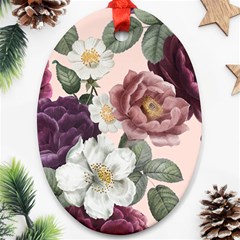 Roses Vintage Pattern Ornament (oval)