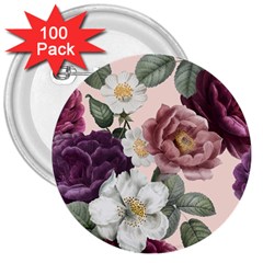 Roses Vintage Pattern 3  Buttons (100 Pack)  by Valentinaart