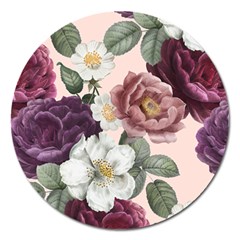 Roses Vintage Pattern Magnet 5  (round) by Valentinaart