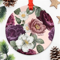 Roses Vintage Pattern Round Ornament (two Sides)