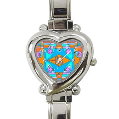 Bohemian Chintz Y Heart Italian Charm Watch by Mazipoodles