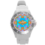 Bohemian Chintz Y Round Plastic Sport Watch (L) Front