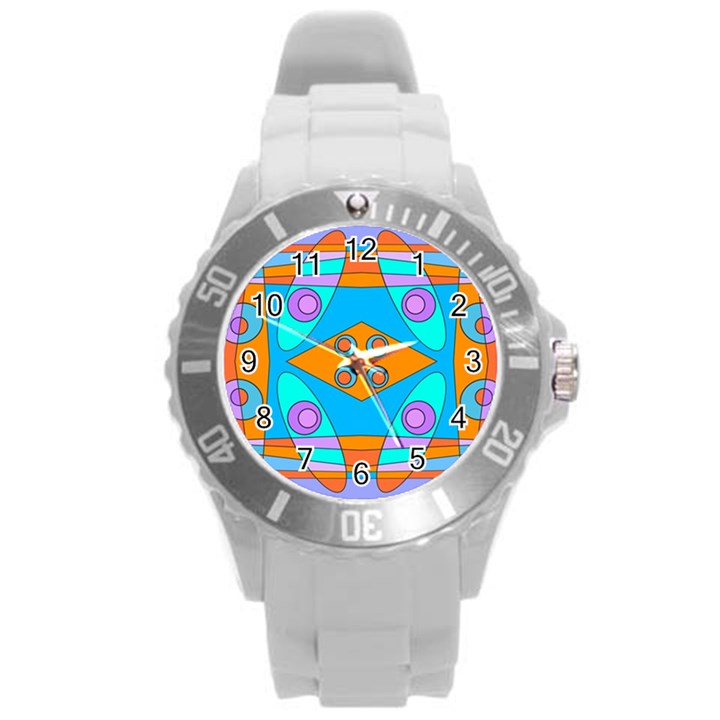 Bohemian Chintz Y Round Plastic Sport Watch (L)