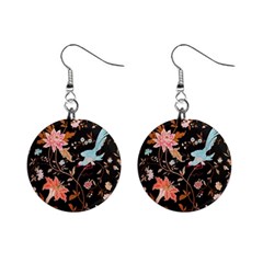 Vintage Floral Pattern Mini Button Earrings by Valentinaart