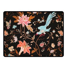 Vintage Floral Pattern One Side Fleece Blanket (small)