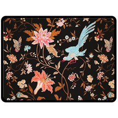 Vintage Floral Pattern Fleece Blanket (large)