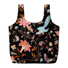 Vintage Floral Pattern Full Print Recycle Bag (l)