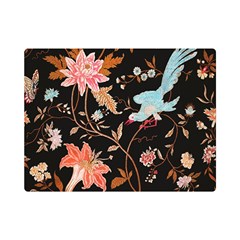 Vintage Floral Pattern One Side Premium Plush Fleece Blanket (mini)