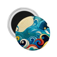 Waves Ocean Sea Abstract Whimsical (2) 2.25  Magnets