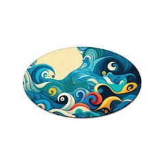 Waves Ocean Sea Abstract Whimsical (2) Sticker (oval) by Jancukart