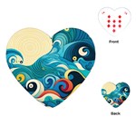 Waves Ocean Sea Abstract Whimsical (2) Playing Cards Single Design (Heart) Front