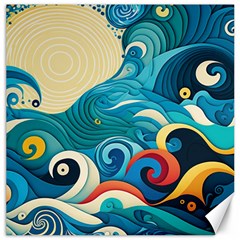 Waves Ocean Sea Abstract Whimsical (2) Canvas 12  X 12 