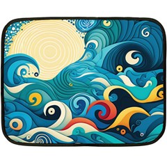 Waves Ocean Sea Abstract Whimsical (2) One Side Fleece Blanket (Mini)