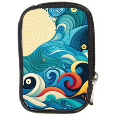 Waves Ocean Sea Abstract Whimsical (2) Compact Camera Leather Case