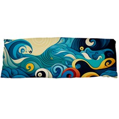 Waves Ocean Sea Abstract Whimsical (2) Body Pillow Case Dakimakura (two Sides) by Jancukart