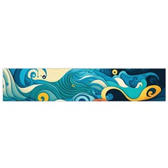 Waves Ocean Sea Abstract Whimsical (2) Small Premium Plush Fleece Scarf