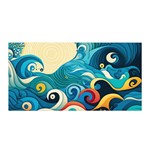 Waves Ocean Sea Abstract Whimsical (2) Satin Wrap 35  x 70  Front