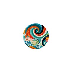 Wave Waves Ocean Sea Abstract Whimsical 1  Mini Buttons