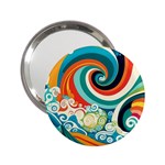 Wave Waves Ocean Sea Abstract Whimsical 2.25  Handbag Mirrors Front