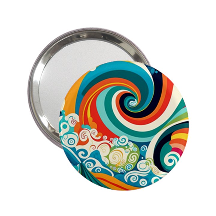 Wave Waves Ocean Sea Abstract Whimsical 2.25  Handbag Mirrors