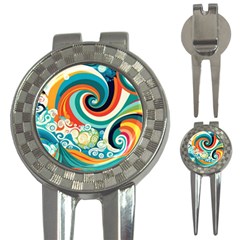 Wave Waves Ocean Sea Abstract Whimsical 3-in-1 Golf Divots