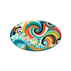 Wave Waves Ocean Sea Abstract Whimsical Sticker (oval) by Jancukart