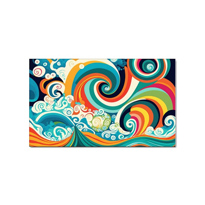 Wave Waves Ocean Sea Abstract Whimsical Sticker (Rectangular)