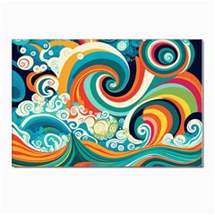 Wave Waves Ocean Sea Abstract Whimsical Postcards 5  X 7  (pkg Of 10) by Jancukart