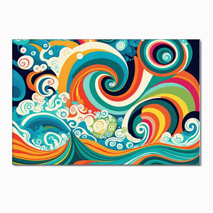 Wave Waves Ocean Sea Abstract Whimsical Postcards 5  x 7  (Pkg of 10)