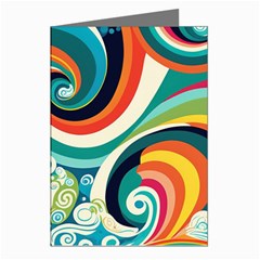 Wave Waves Ocean Sea Abstract Whimsical Greeting Cards (pkg Of 8) by Jancukart