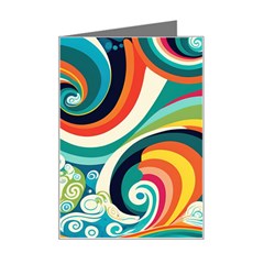 Wave Waves Ocean Sea Abstract Whimsical Mini Greeting Card