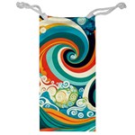 Wave Waves Ocean Sea Abstract Whimsical Jewelry Bag Front