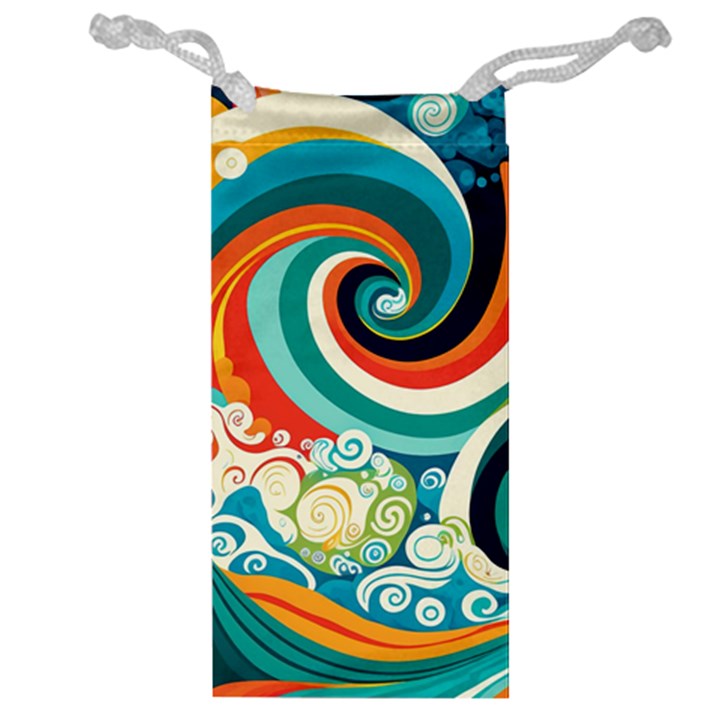 Wave Waves Ocean Sea Abstract Whimsical Jewelry Bag