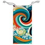 Wave Waves Ocean Sea Abstract Whimsical Jewelry Bag Back