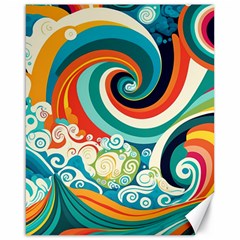 Wave Waves Ocean Sea Abstract Whimsical Canvas 16  X 20 