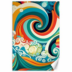 Wave Waves Ocean Sea Abstract Whimsical Canvas 20  X 30 