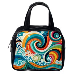 Wave Waves Ocean Sea Abstract Whimsical Classic Handbag (one Side)