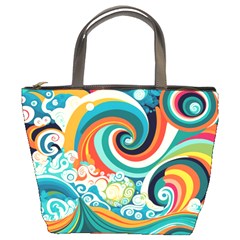 Wave Waves Ocean Sea Abstract Whimsical Bucket Bag