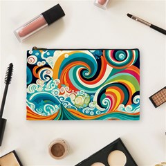 Wave Waves Ocean Sea Abstract Whimsical Cosmetic Bag (medium)