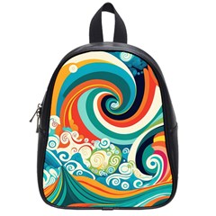 Wave Waves Ocean Sea Abstract Whimsical School Bag (small)