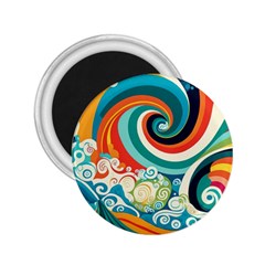 Wave Waves Ocean Sea Abstract Whimsical 2 25  Magnets